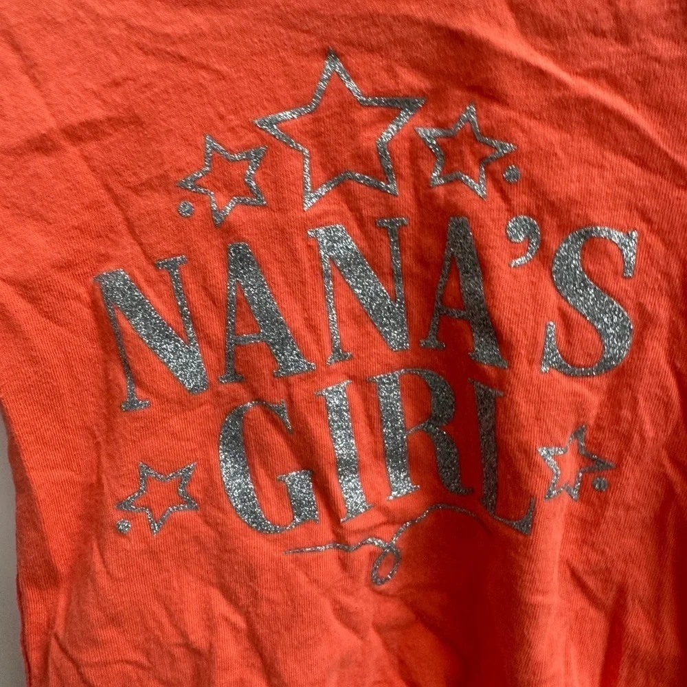 The Children’s Place 2T Girls Orange Nana’s Girl Short Sleeve Top Blouse